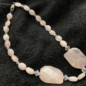 Semi precious pink stone necklace